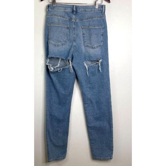 New ASOS Farleigh High Waist Slim Mom Jeans with Bum Rips Women's Size 30 - Picture 9 of 10